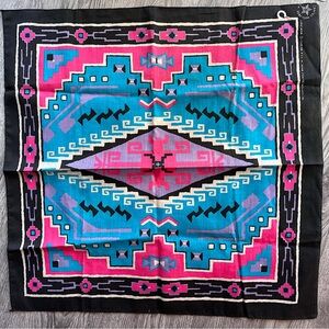 Vintage Wamcraft Made in USA Tribal Print Scarf Bandana